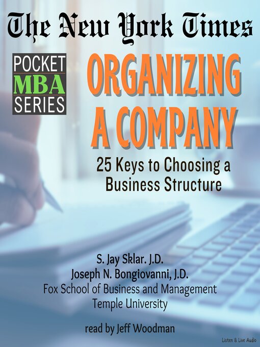 Title details for Organizing a Company by S. Jay Skla, J. D. - Wait list